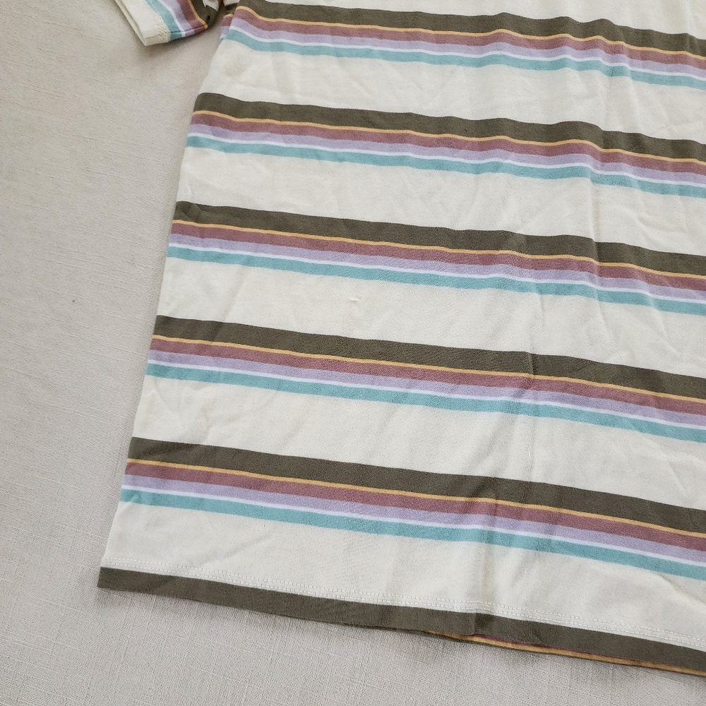 Guess Originals striped muted tee embroidery spellout mens small - Picture 3 of 7